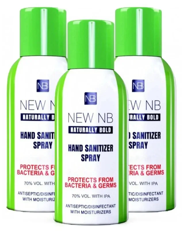 New NB Naturally Bold Hand Sanitiser Spray (70% Alc.) Multipack, 3 x 120 ml