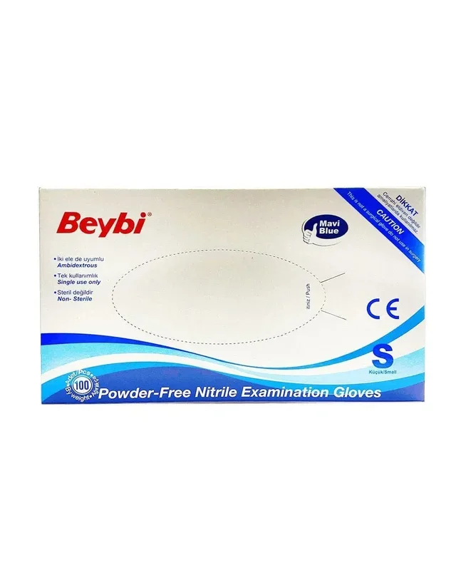 Nitrile Examination Gloves Powder-Free Blue Small, Pack of 100