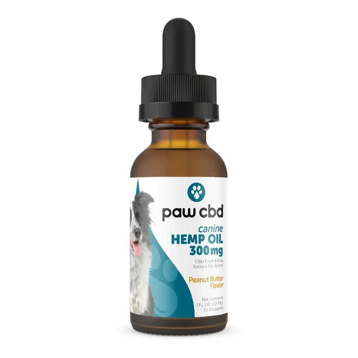 Paw CBD – CBD Dog Tincture – Calmness & Wellness Support Oil – Peanut Butter Flavor – (300MG to 3000MG)