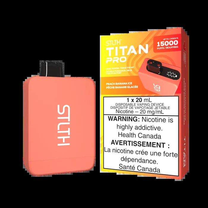 Peach Banana Ice by Stlth Titan Pro 15000 Puff 20ml – Disposable Vape [ON]