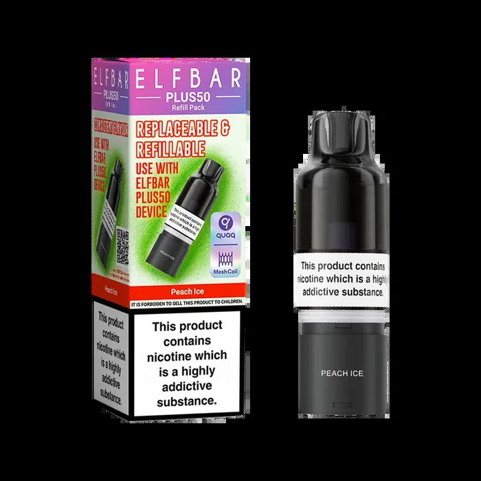 Peach Ice ElfBar Plus 50 Refill Pack