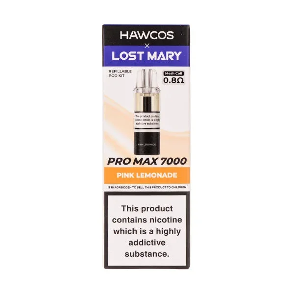 Pink Lemonade Pro Max 7000 Prefilled Pod + Refill by Hawcos x Lost Mary