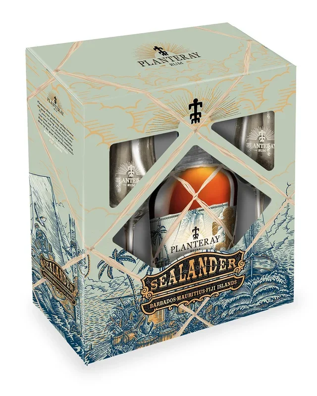 Planteray Sealander Rum Rocks Glasses Gift Pack, 70cl