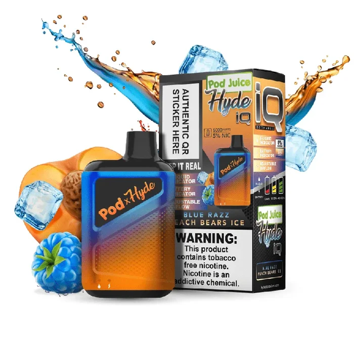 Pod Juice x Hyde IQ – Blue Razz Peach Bears Ice