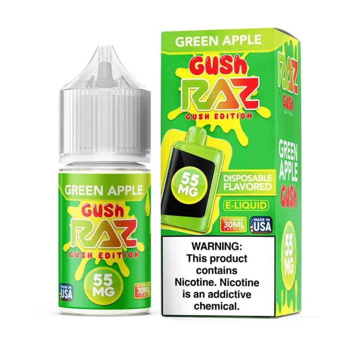 Pod Juice X RAZ Salt “GUSH EDITION ” – Green Apple Gush – 30ML E-Liquid