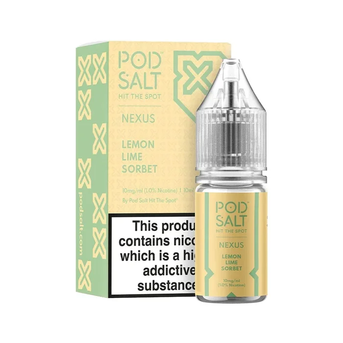 Pod Salt Nexus: Lemon Lime Sorbet 10ml Nic Salt