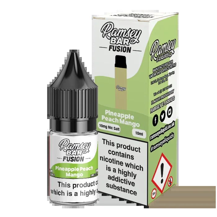 Ramsey Bar Fusion Pineapple Peach Mango 10ml Nic Salt