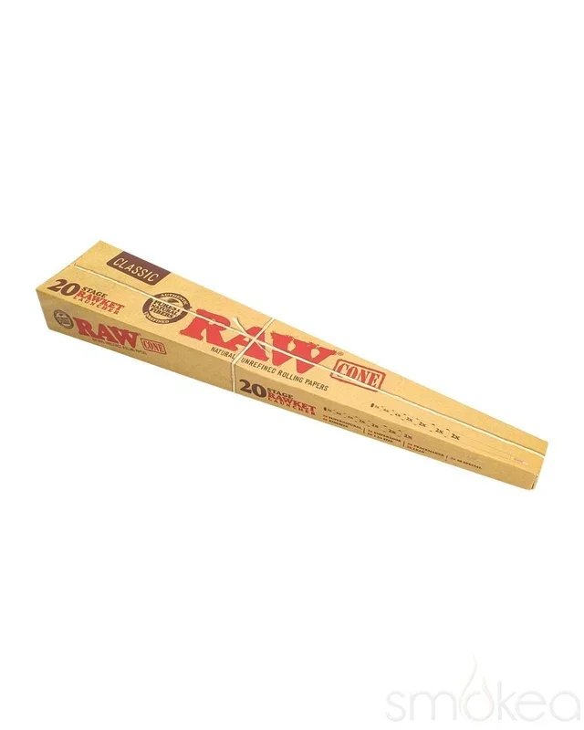 Raw 20-Pack Pre-Rolled Classic Cones – Rawket Raw 20 Stage
