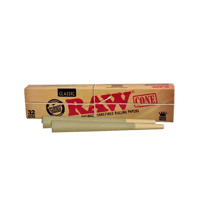 RAW Classic Pre-Rolled Cones – King Size – Pack of 32