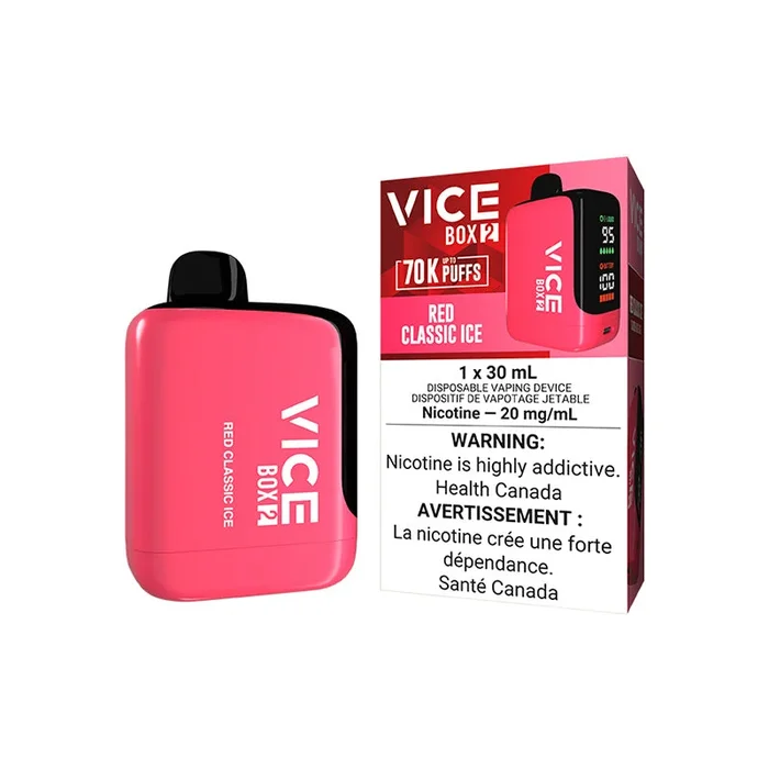 Red Classic (Ice) by Vice Box 2 70K Puff 30mL – Disposable Vape [ON]