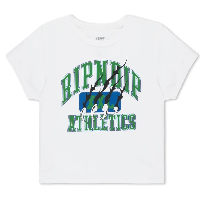 Ripndip Athletics Cropped Baby Tee (White)