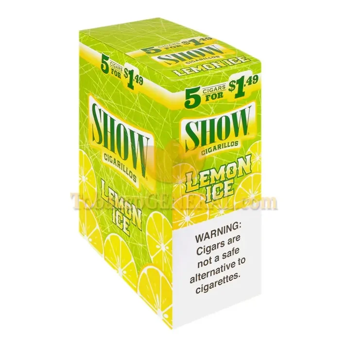 Show Cigarillos Lemon Ice 1.49 Pre-Priced 15 Packs of 5