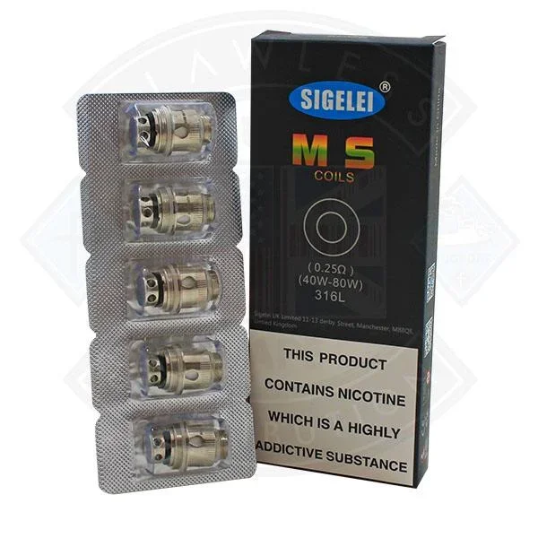 Sigelei MS Coil 316L 5 Pack 0.25 Ohms