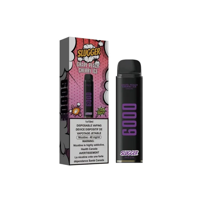 Slugger Disposable 4% Grape Peach Cherry Ice 6000 Puffs