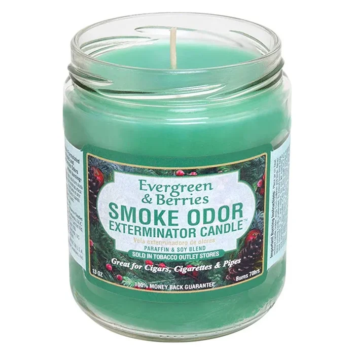 Smoke Odor Exterminator Candle – Evergreen & Berries
