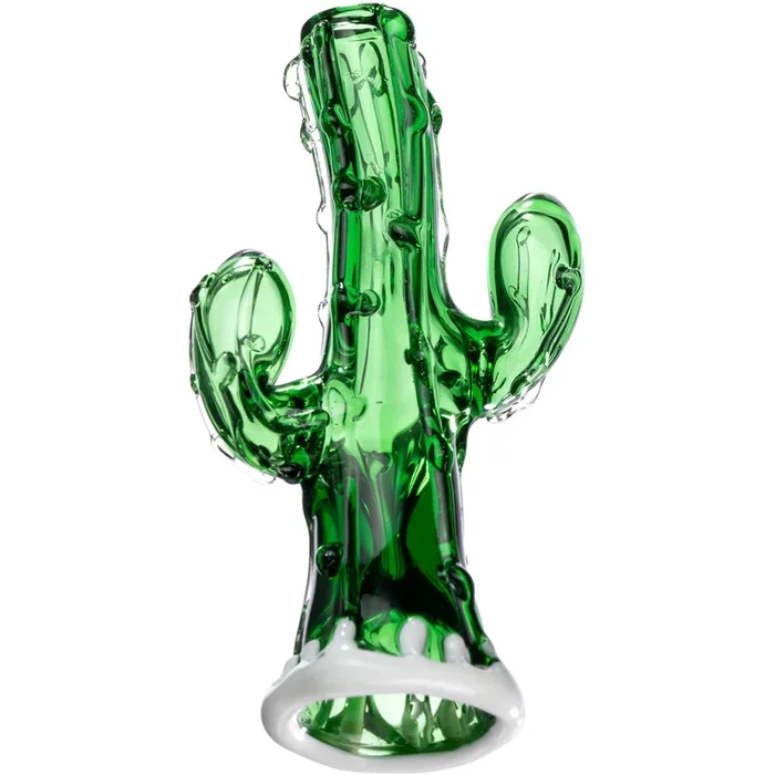 Standing Cactus Glass Chillum Pipe