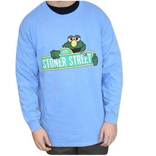 Stoner Street Long Sleeve Carolina Blue T Shirt – Various Sizes – 1 or 3 count