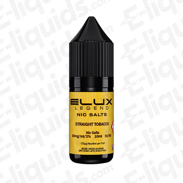 Straight Tobacco Nic Salt Vape Juice by Elux Legend