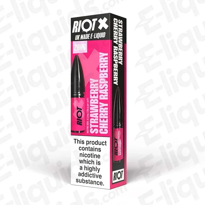Strawberry Cherry Raspberry Nic Salt Vape Juice by Riot X