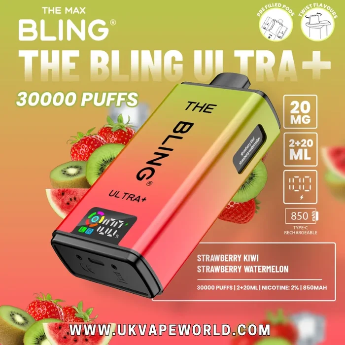 Strawberry Kiwi Bling 30k Ultra Plus Prefilled Pod Kit
