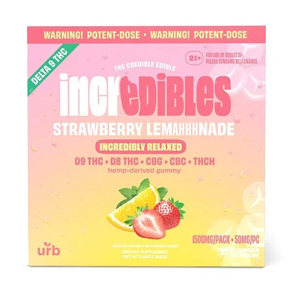 Strawberry Lemahhhnade – Urb X Incredibles THC Gummies 1500MG