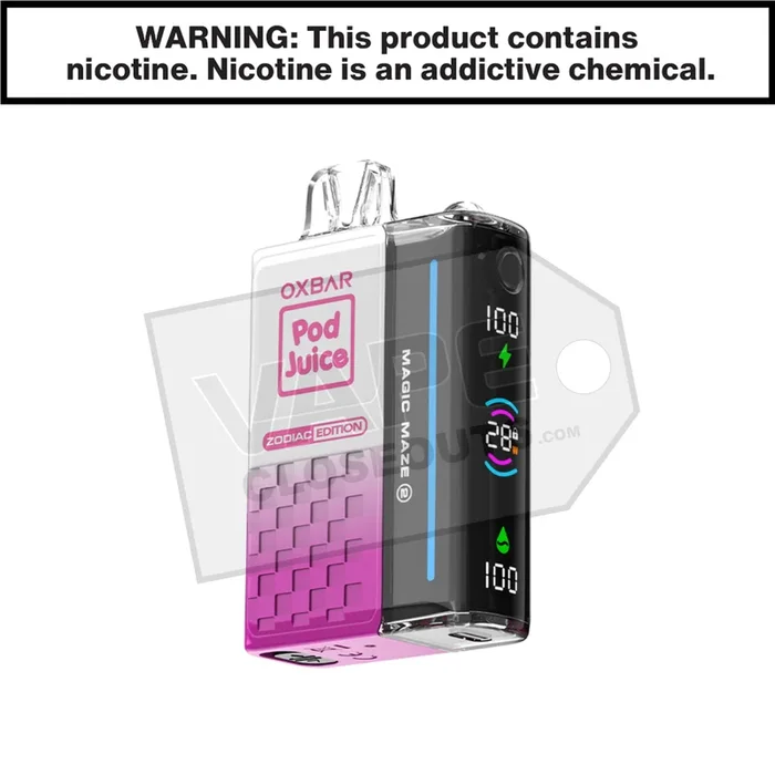 Strawberry Lolly Oxbar Magic Maze ZERO Nicotine 30K Pod Disposable Vape