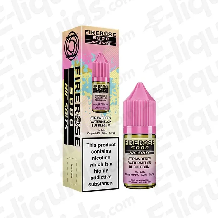 Strawberry Watermelon Bubblegum Firerose 5000 Nic Salt Vape Juice by Elux