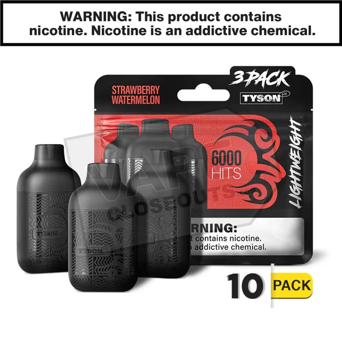 Strawberry Watermelon Tyson 2.0 Lightweight 6k Puff Disposable Vape (3-Pack)