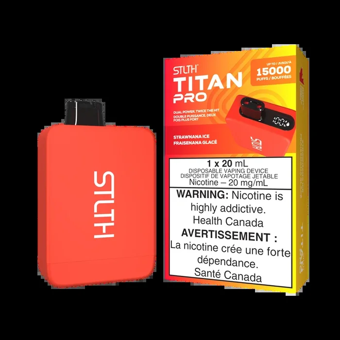 Strawnana Ice by Stlth Titan Pro 15000 Puff 20ml – Disposable Vape [ON]