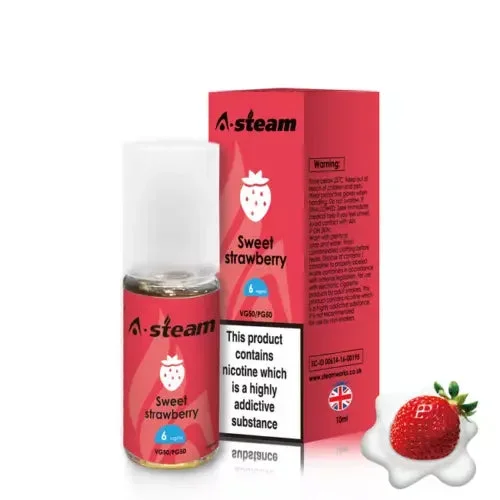 Sweet Strawberry A-Steam 10ml Premium Vape Juice – Pack of 10 Bottles