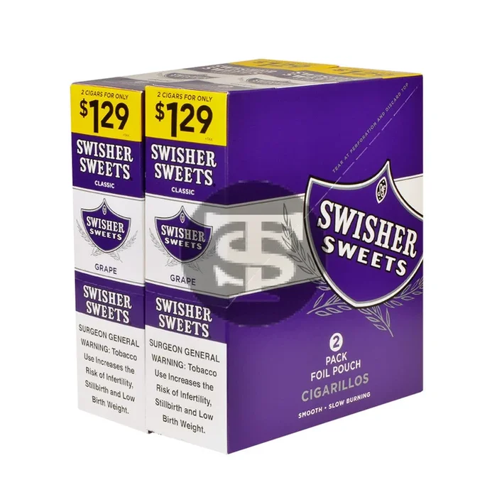 Swisher Sweets Cigarillos 30 Packs of 2 Cigars Grape, $1.29