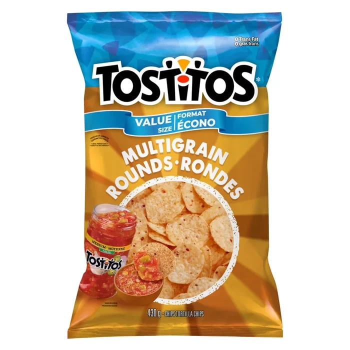 Tostitos Tortilla Multigrain Rounds Chips Value Size, 430-g