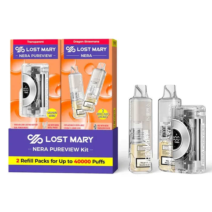 Transparent – Dragon Strawnana – Lost Mary – NERA Pureview 40K Kit (1 Device + 2 Refills)