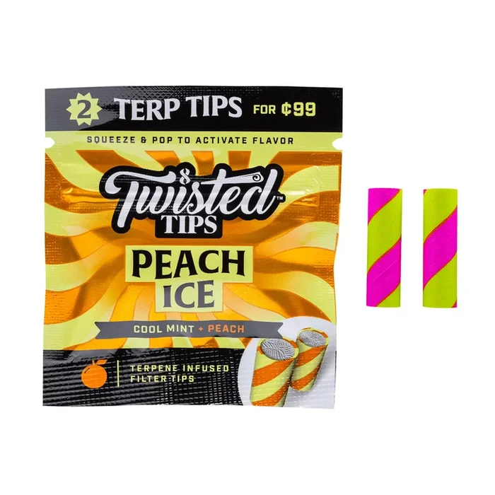 Twisted Tips Terpene Infused Filters – Peach Ice
