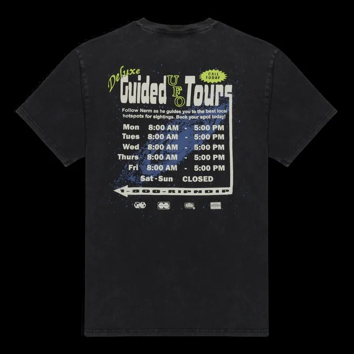 UFO Tours Tee (Black Vintage Wash)