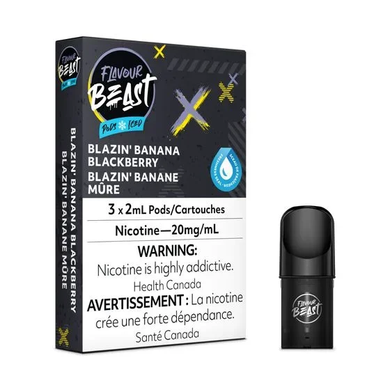 [Vape Pods] Flavour Beast – Blazin’ Banana Blackberry Iced (3pk)