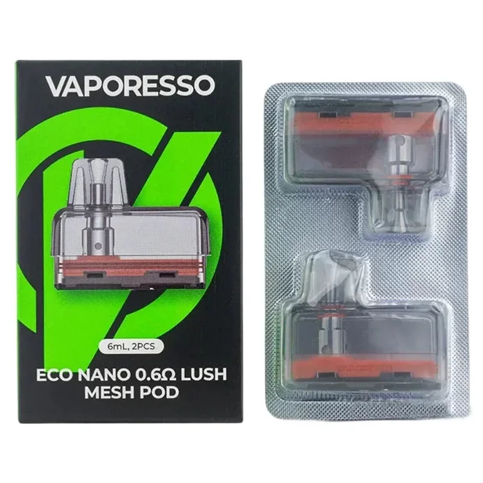 VAPORESSO ECO NANO 0.6OHM LUSH MESH POD 6ML – PACK OF 2