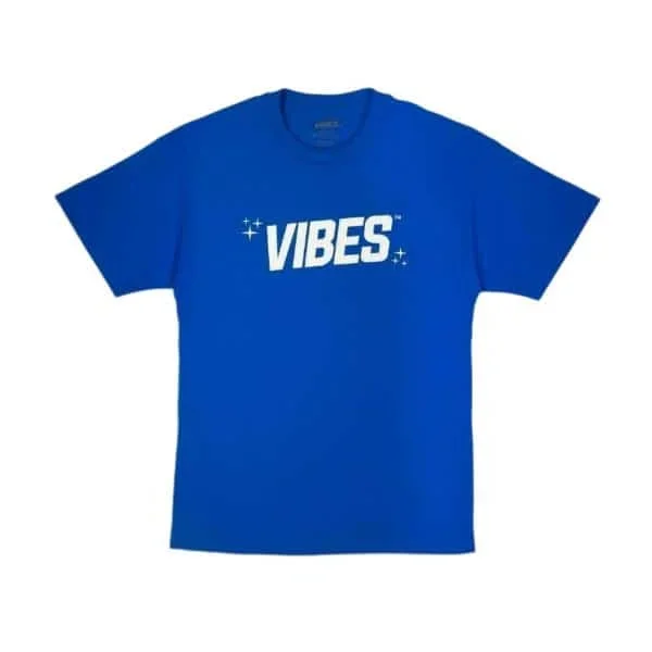 VIBES Blue With White Logo T-Shirt Small
