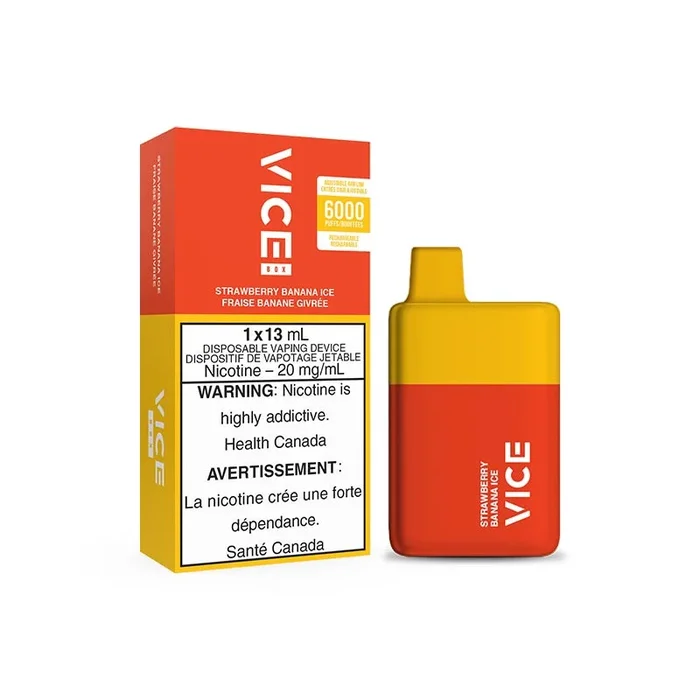 VICE BOX 6000 Puffs Disposable – Strawberry Banana Ice (ON)