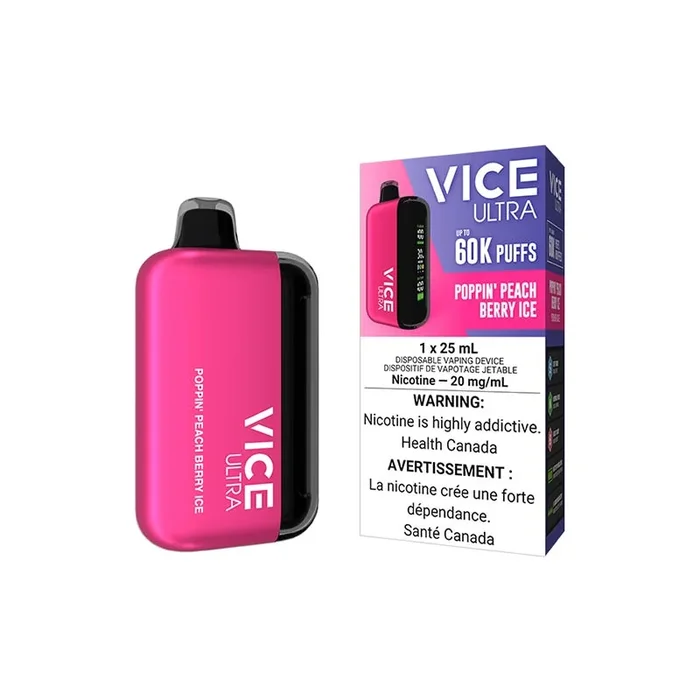 VICE ULTRA 60K Disposable – Poppin’ Peach Berry Ice (ON)