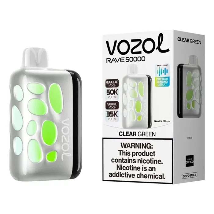 VOZOL RAVE CLEAR GREEN 50000 PUFFS 5%