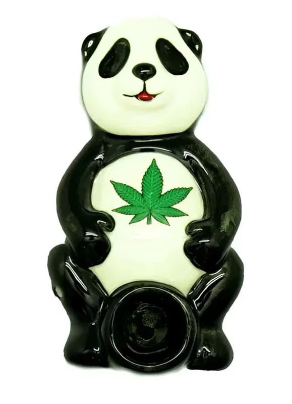 WACKY BOWLZ CERAMIC PANDA PIPE (CLAM SHELL PACKAGING)