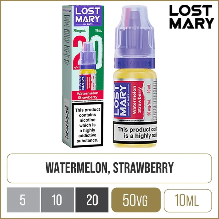 Watermelon Strawberry Lost Mary Nic Salts E-Liquid 10ml
