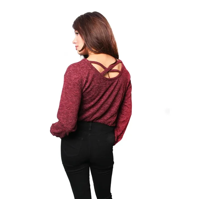 Women’s Long Sleeve Criss-Cross Back Sweater