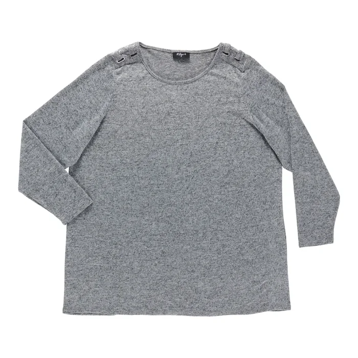 Women’s Plus Round Neck Shoulder Detail Blouse