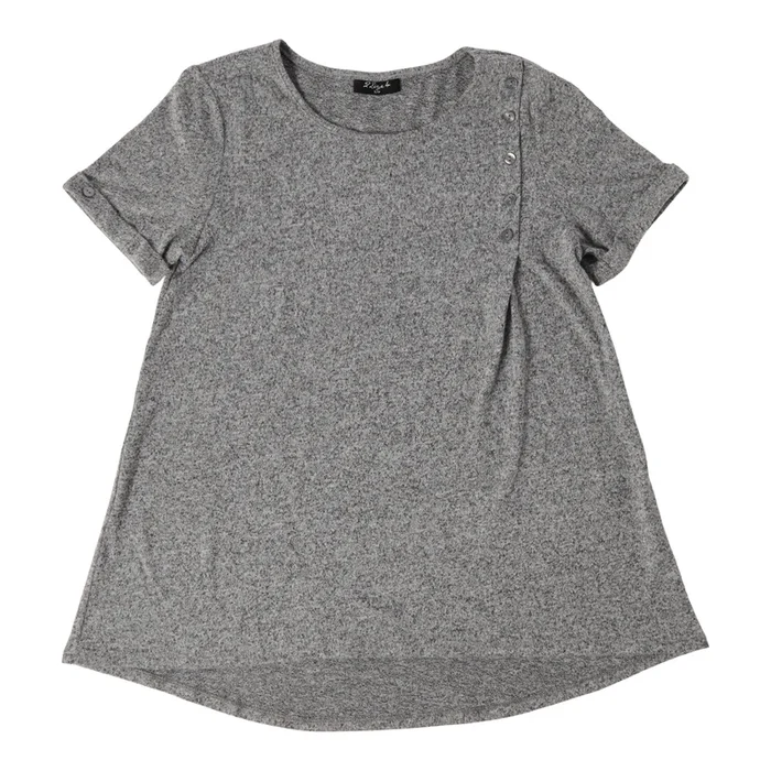 Women’s Short Sleeve Button Trimmed Top