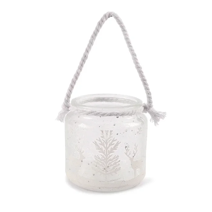 Xmas Candle Holder Frosted