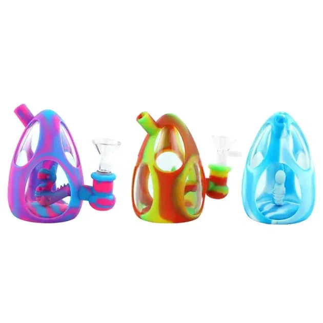 YOSHI EGG SILICONE GLASS BUBBLER – 4.4 Inches