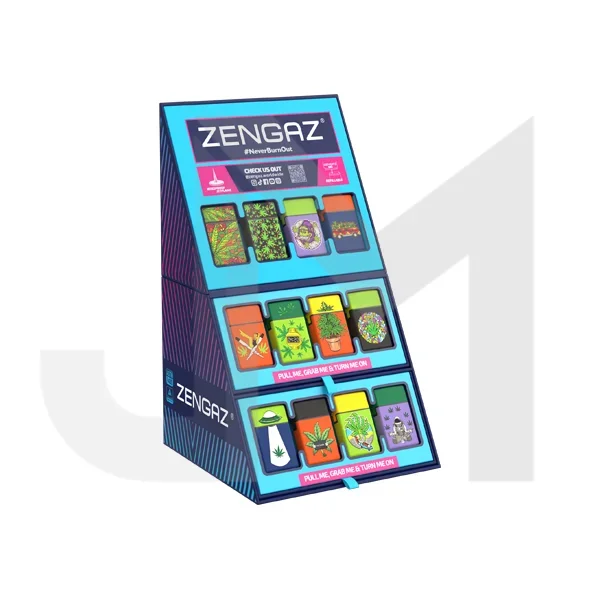 Zengaz Cube ZL-30 Chip Set (UK-S3) – Jet Flame Lighters Bundle + 48 Lighters with Cube display stand